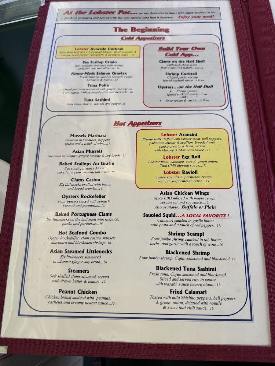 Menu The Lobster Pot-10